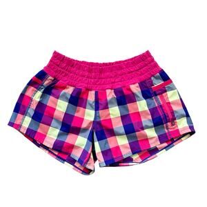 Lululemon Tracker Running Shorts January Checkmate Plaid Size 4 Colorful Vibrant